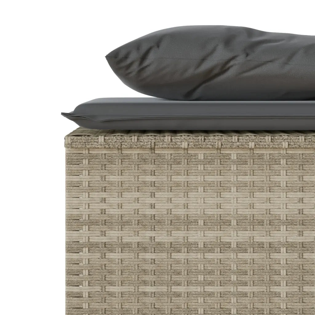 Set Pranzo da Giardino 3pz con Cuscini Grigio Chiaro Polyrattan 4003907