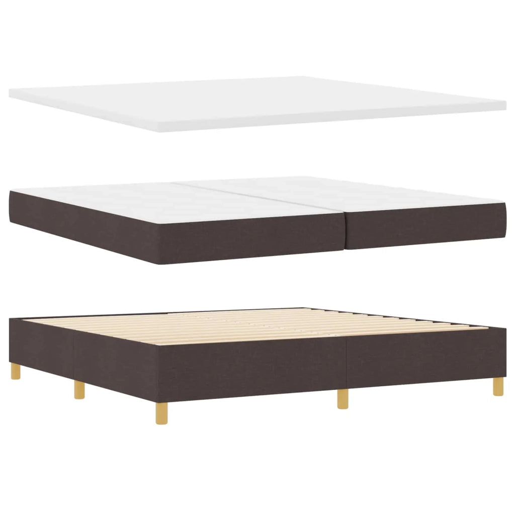 Letto a molle con materasso Marrone Scuro 200 x 200 cm Tessuto 3339724