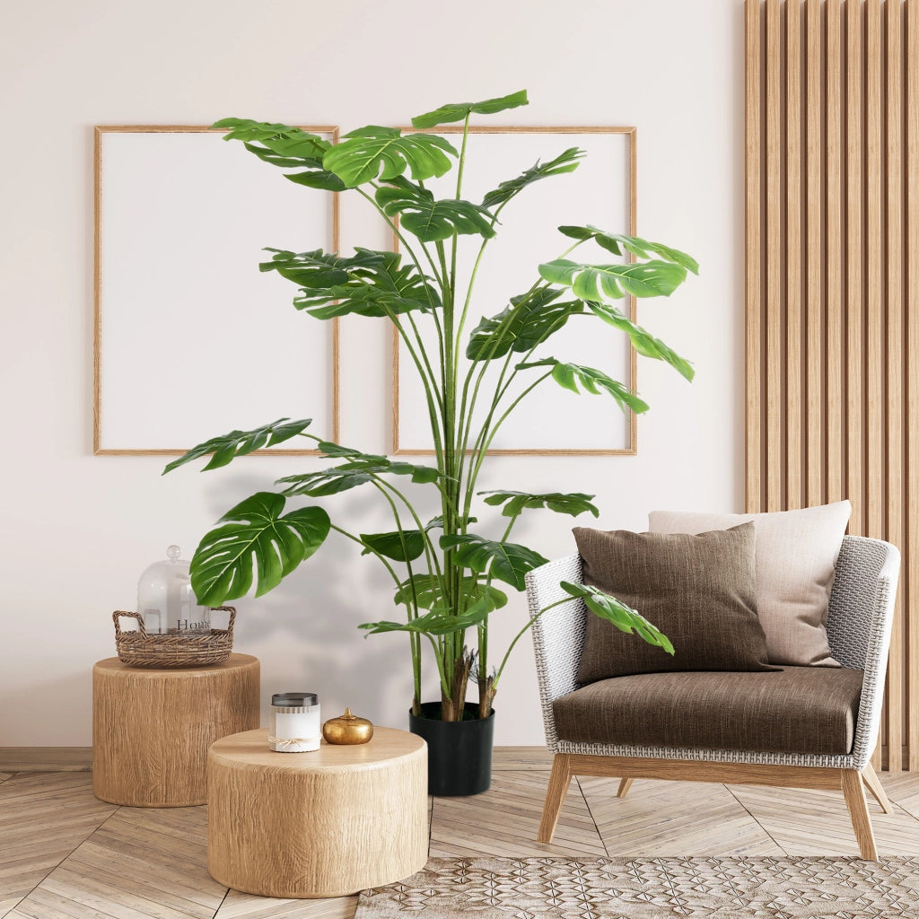 Pianta artificiale Monstera Deliciosa con vaso ¨C Minimal ¨C 180 cm verde