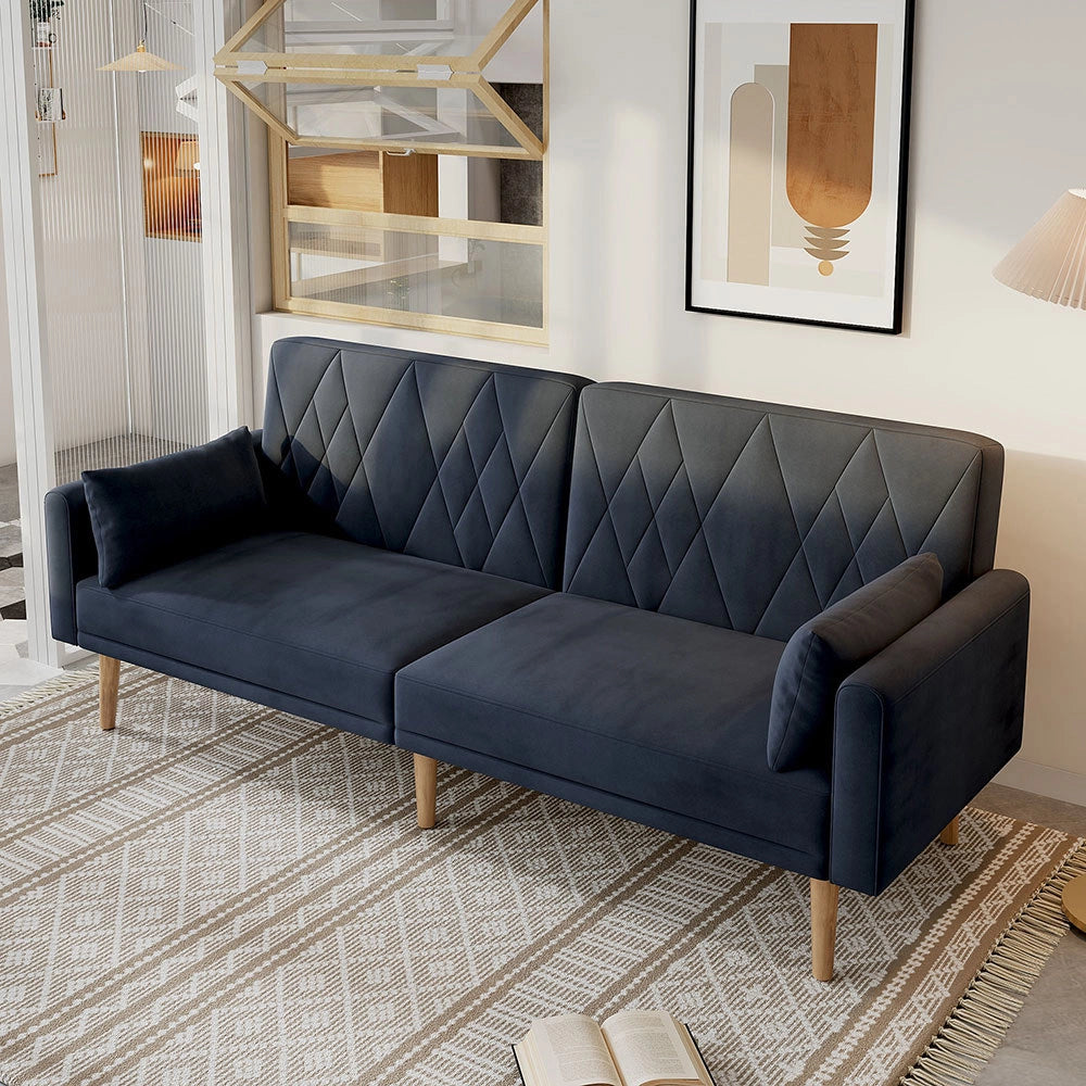Divano 2 posti - Xylo - velluto, letto convertibile, multifunzione
