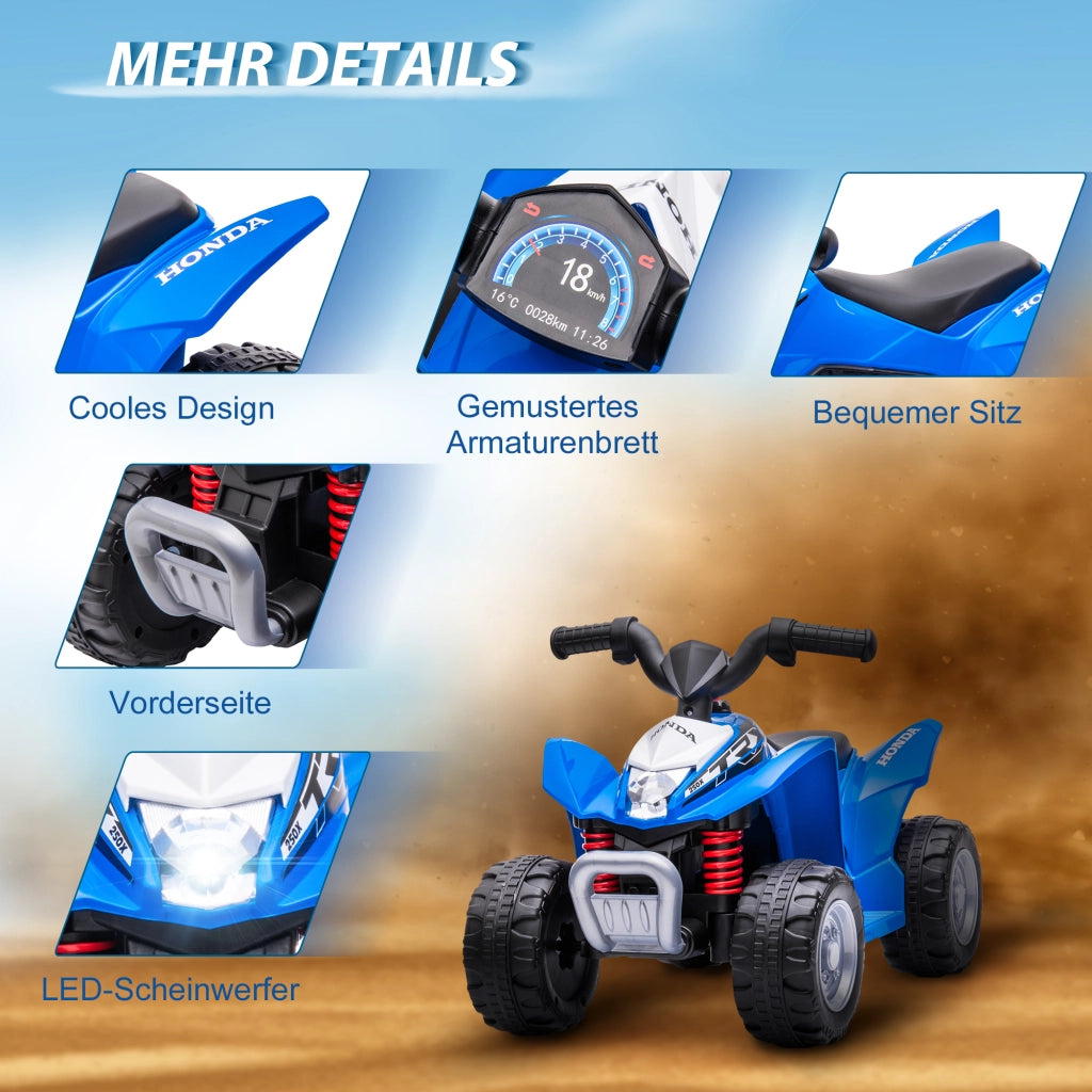 Quad elettrico per bambini con LED e clacson ¨C zephmum ¨C Blu
