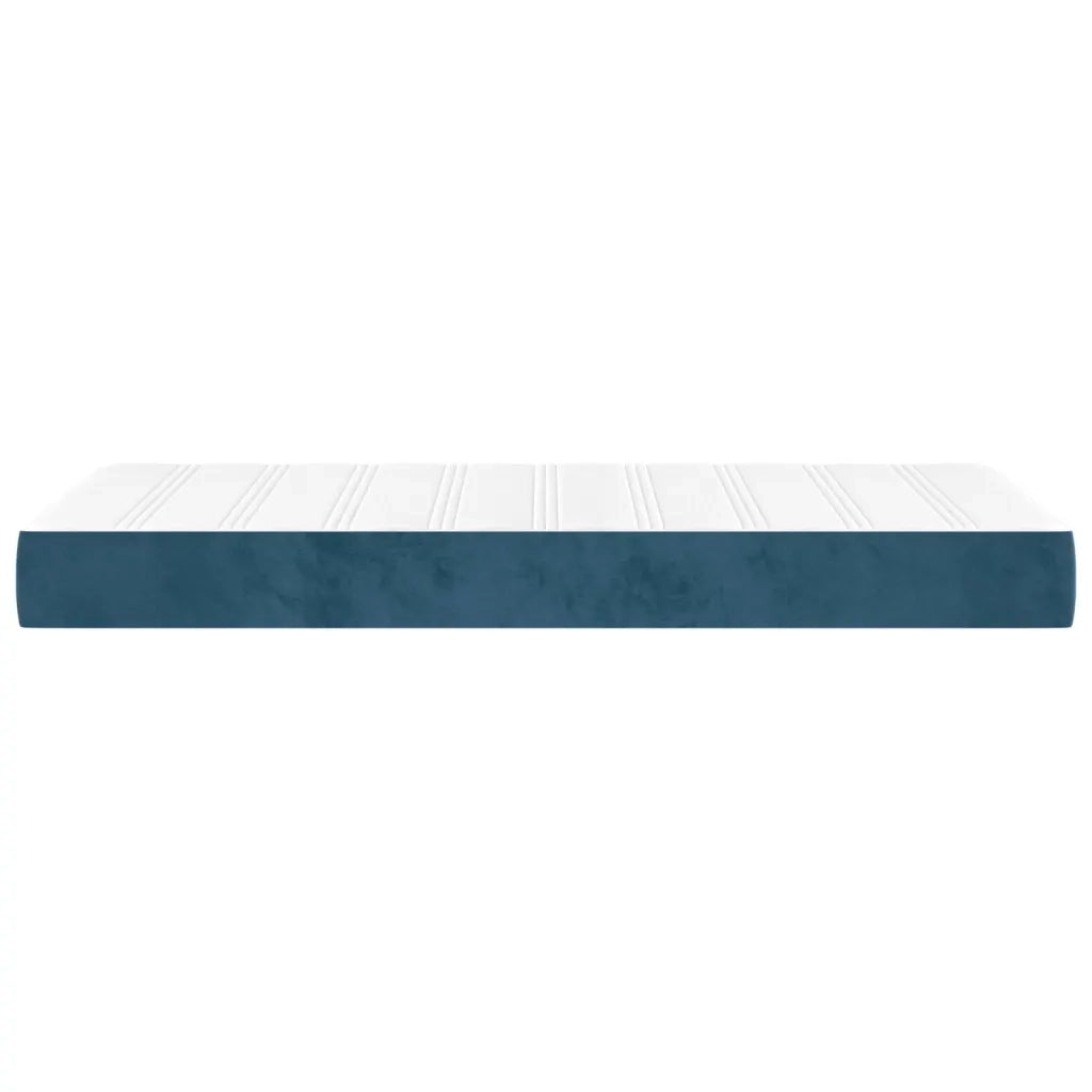 Materasso a Molle Insacchettate Rigidità Media Blu Scuro 90x200x20 cm in Velluto 347732