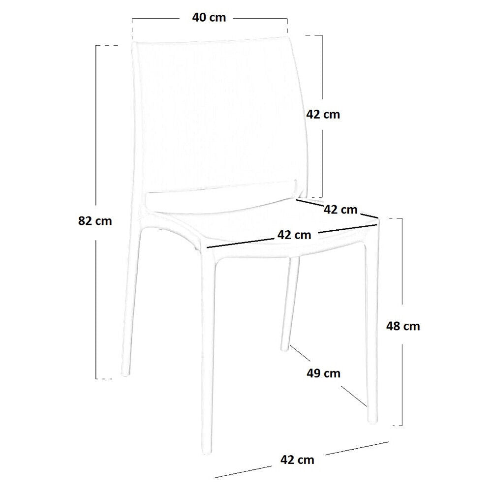 Sedia sala da pranzo set  altea in plastica nero modello confort x 4