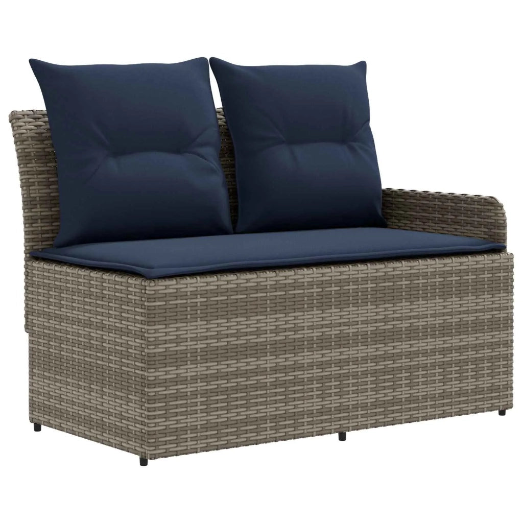 Set di Mobili con cuscino 8 pcs Grigio e Blu Navy Rattan in PE 3422200