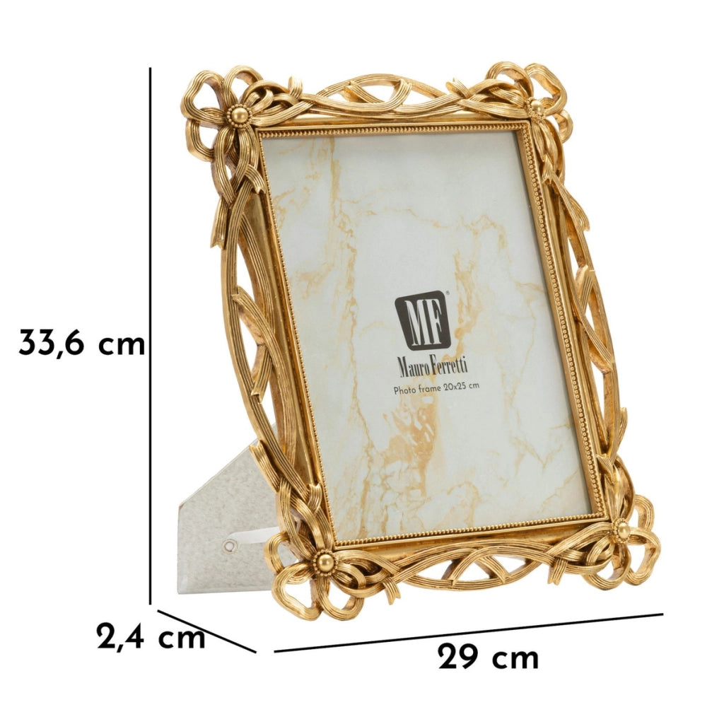 Cornice portafoto Knot oro con decoro a nodi 20x25 cm