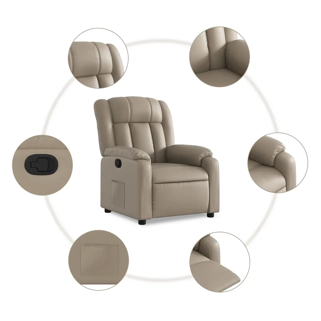 Poltrona Reclinabile Cappuccino in Similpelle 373566