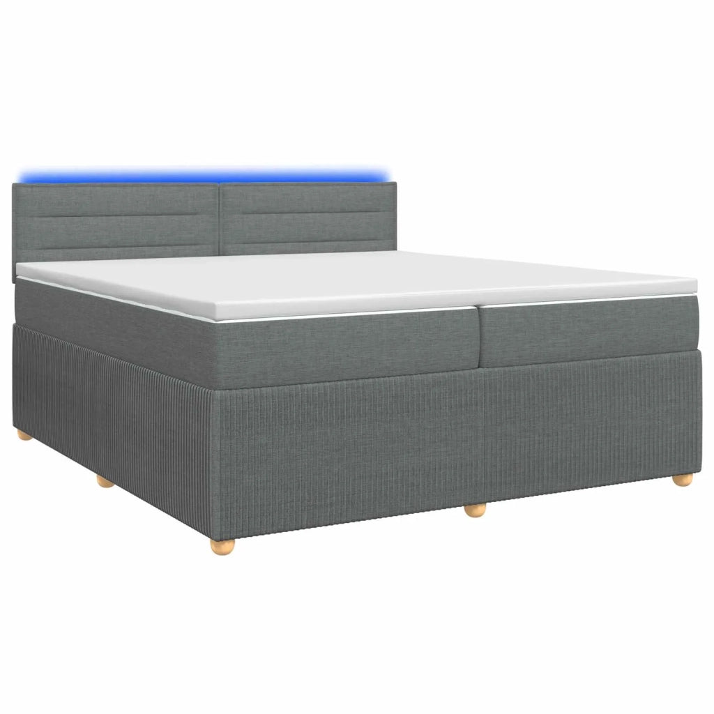 Letto box spring con materasso Grigio Scuro 200 x 200 cm 3453003