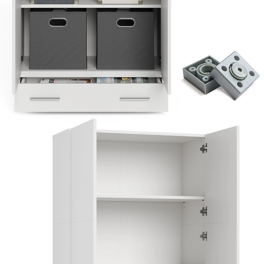 Vicco Scaffale per file Bianco 80 x 182.4 cm con cassetto