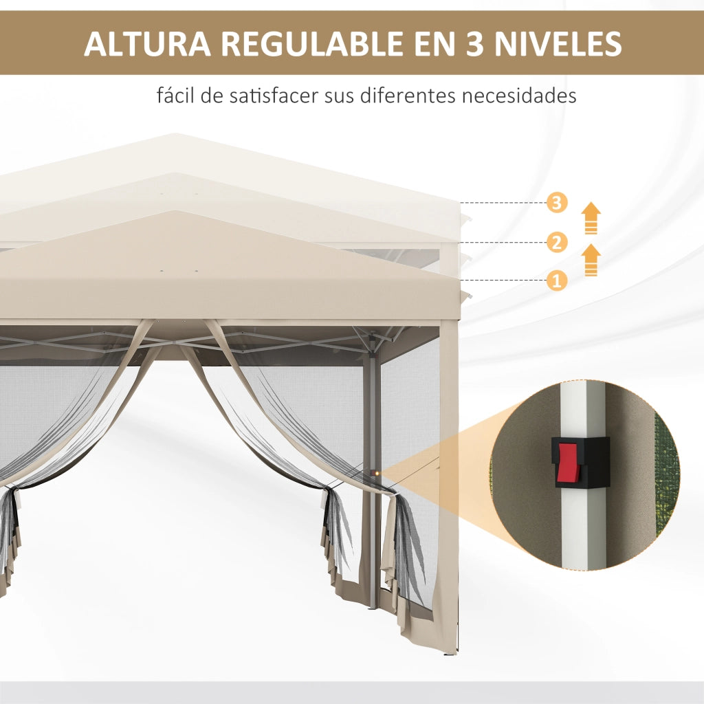 Gazebo da Giardino 3x3 m ¨C Minimal ¨C Beige Acciaio