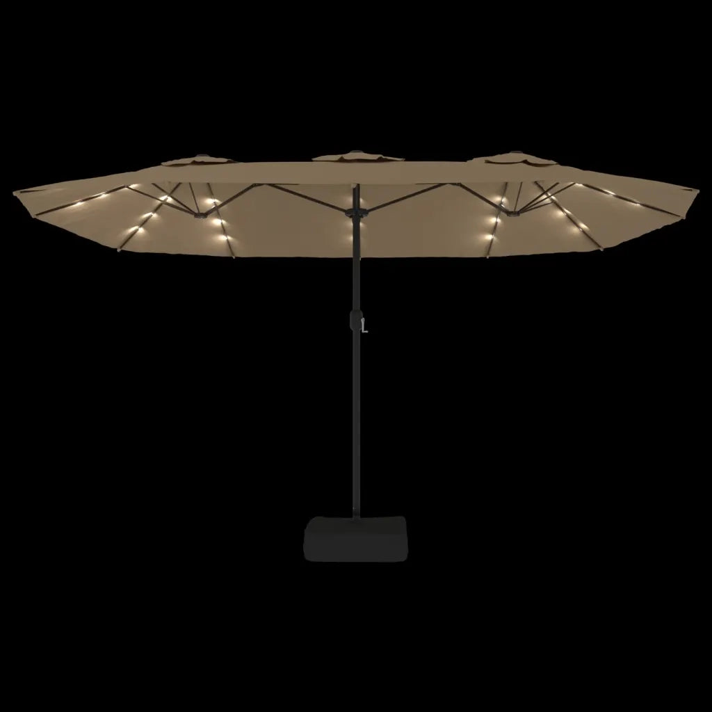 Ombrello | Parasolne a Doppia Testa con LED Tortora 449x265 cm