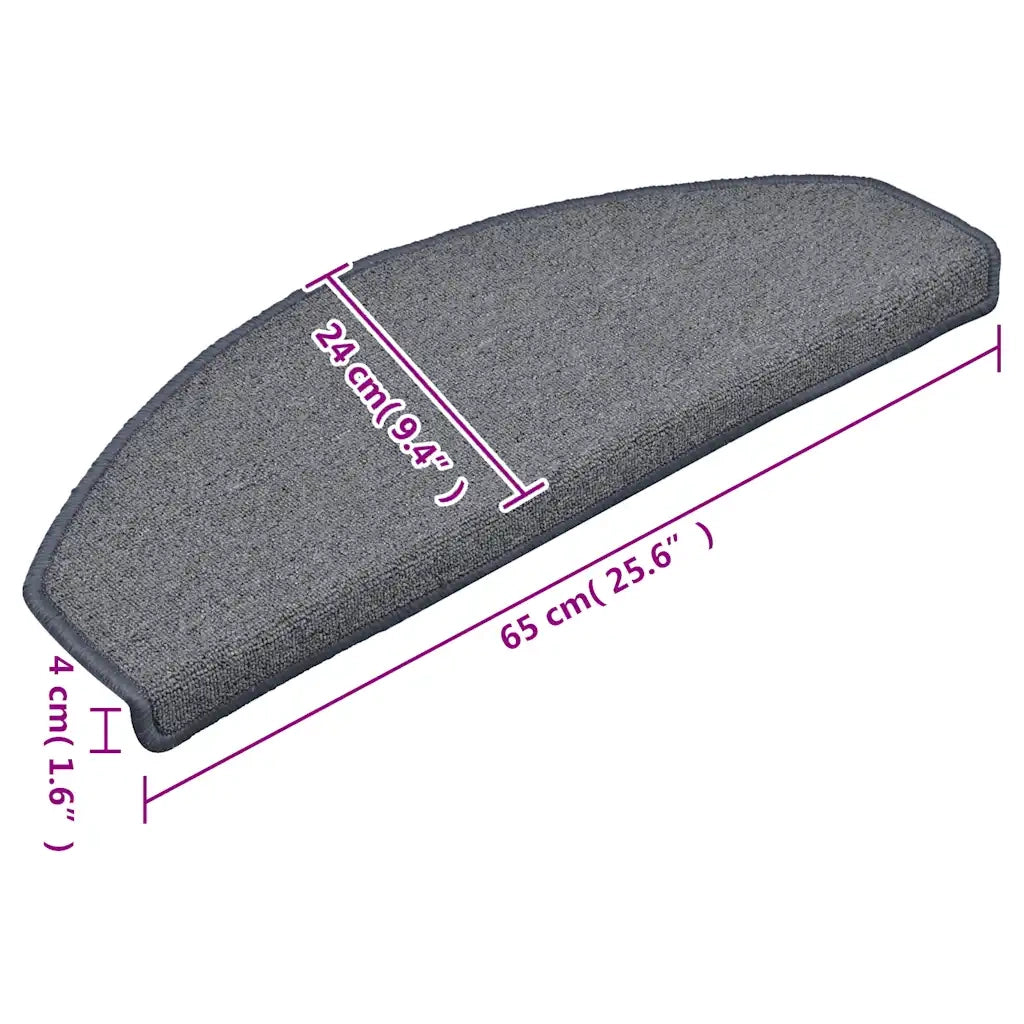 Tappetini per scale 30 pz 65x24x4 cm Grigio chiaro e blu Semicircolari Grandi 3365764