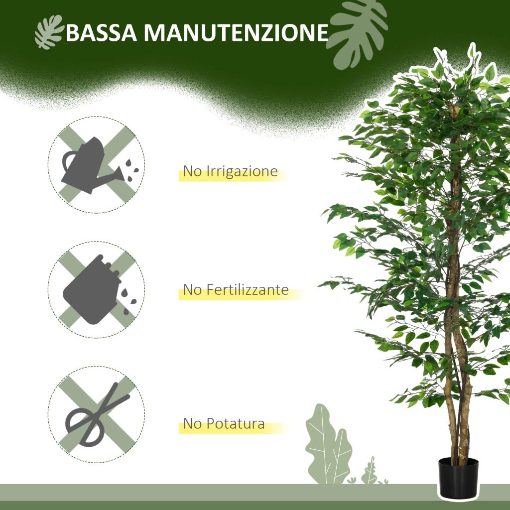 Pianta Artificiale Ficus 180 cm ¨C Xylo ¨C Verde con Vaso Metallo