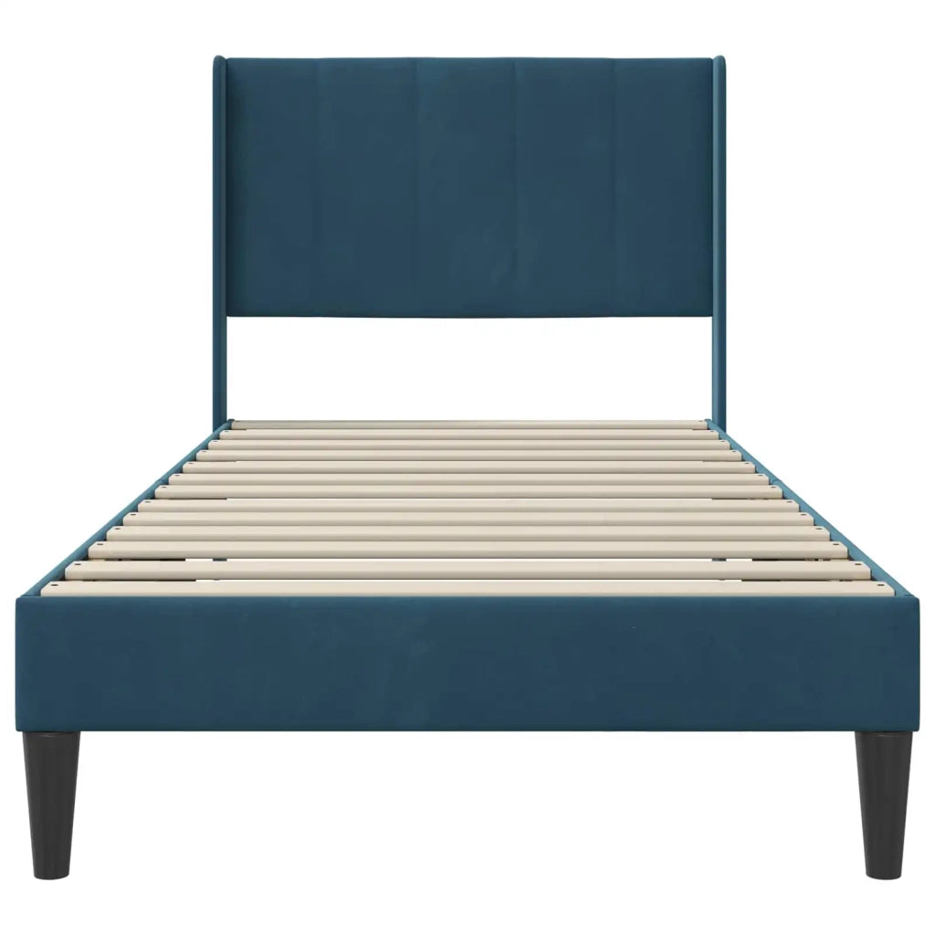 Struttura del letto con testiera-Giroletto Blu 100 x 200 cm Velluto 784616