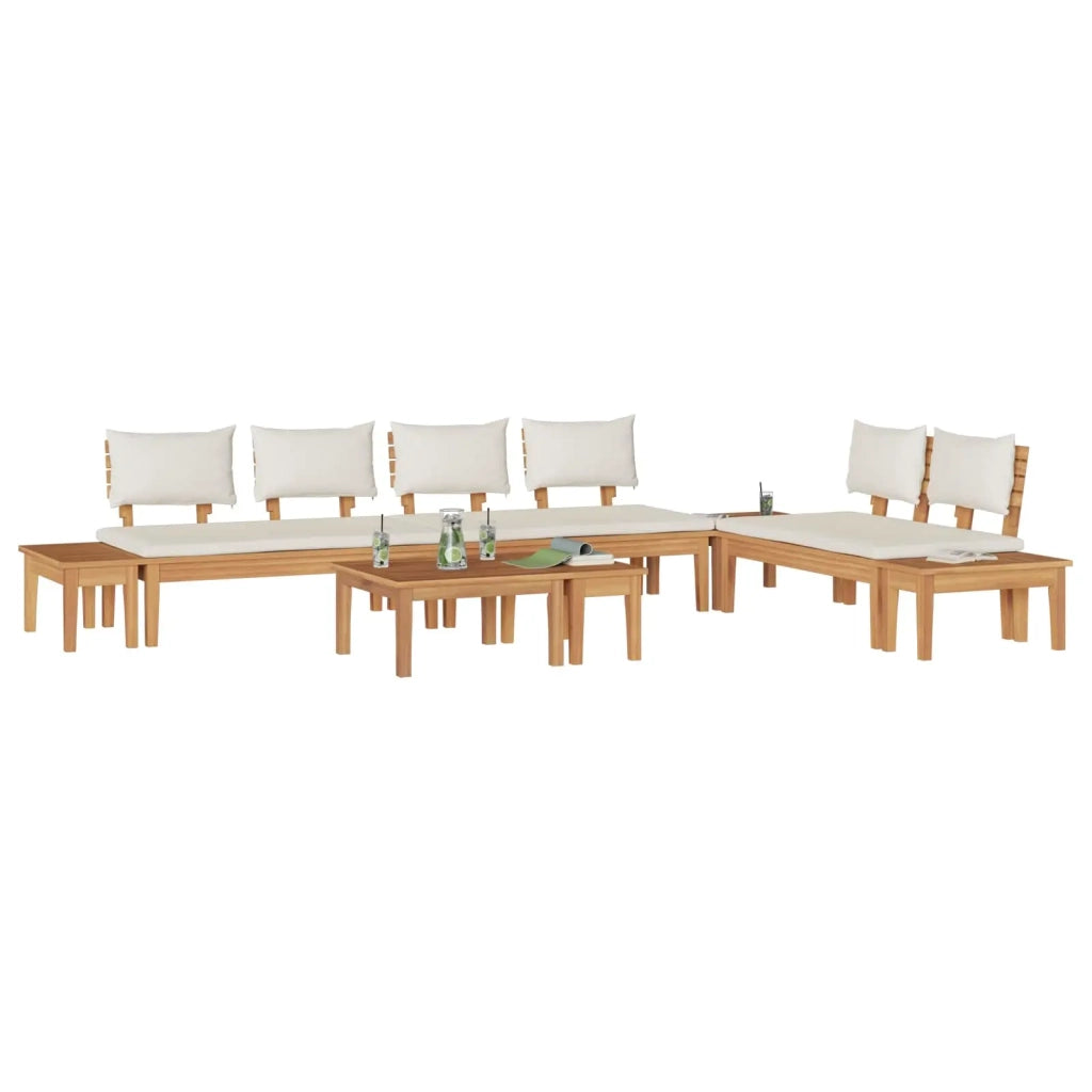 Set Divano da Giardino 5 pcs Marrone e Crema 3356870
