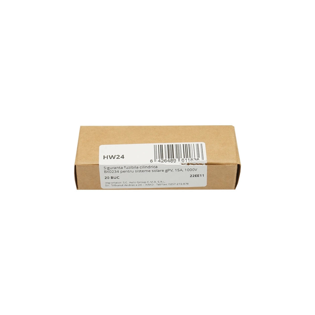 Fusibile cilindrico 10x38mm BX0234 per sistemi solari gPV, 15A, 1000V Leader