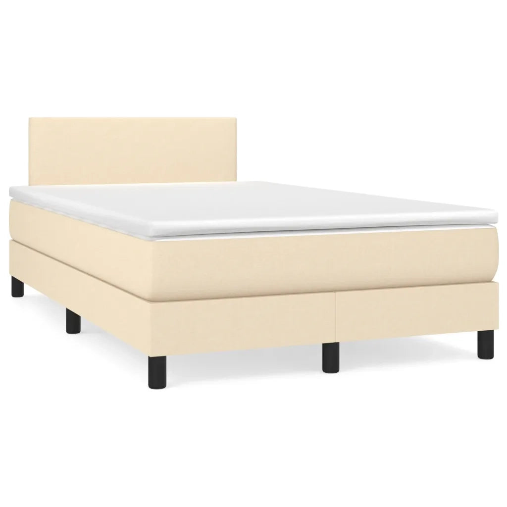 Giroletto a Molle con Materasso Crema 120x190 cm in Tessuto 3269714
