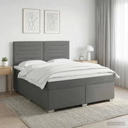Letto box spring con materasso Grigio Scuro 140 x 190 cm 3453396