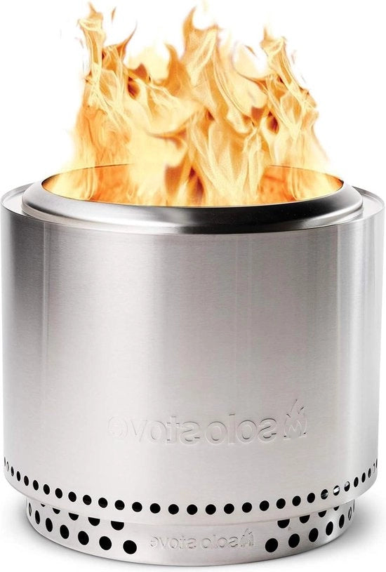 Camino senza fumo con altezza standard - combustione naturale del legno - Acciaio inossidabile 304  ∅  495 cm altezza 445 cm - 9 kg - Altezza standard 7 cm