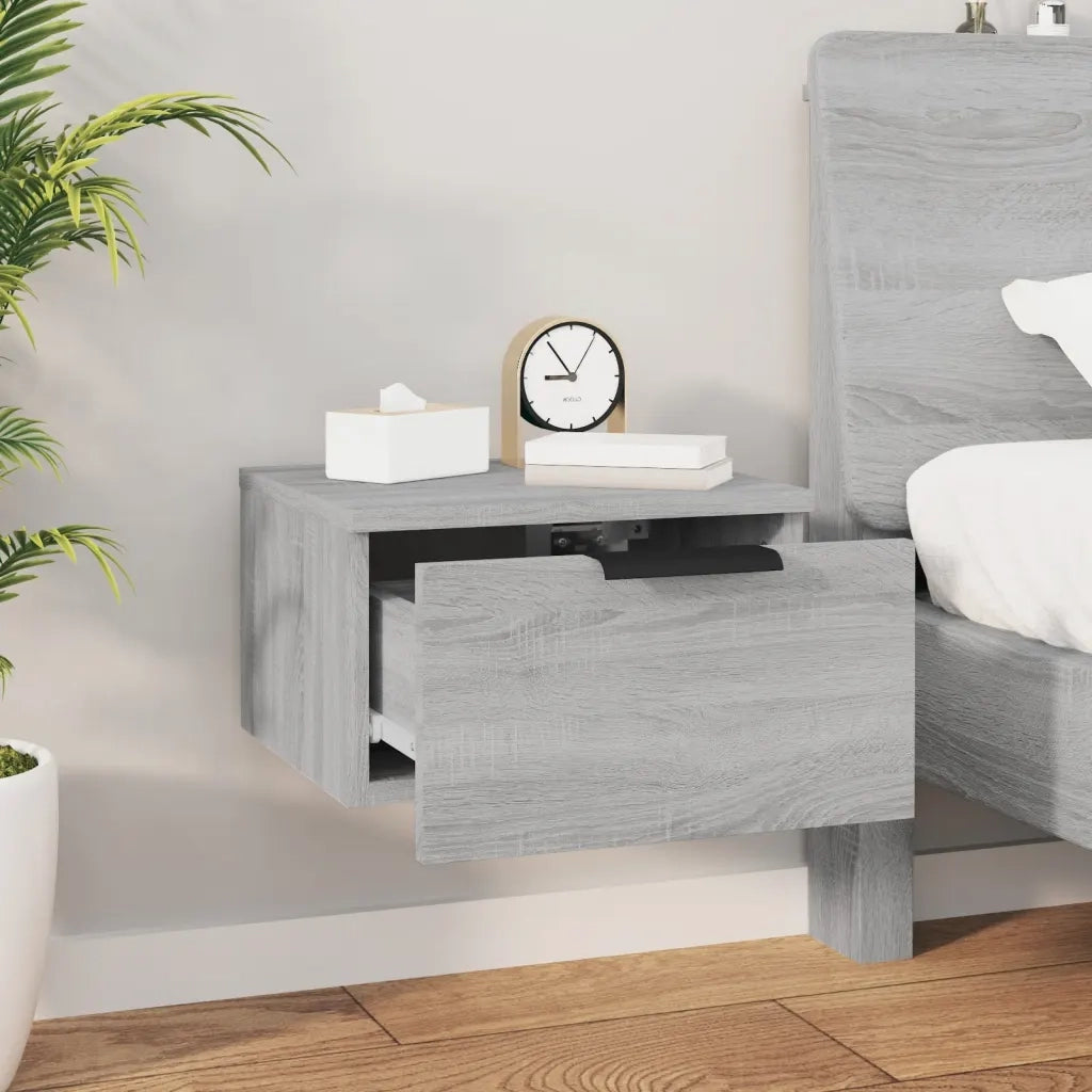 Comodino a Muro Grigio Sonoma 34x30x20 cm 817089