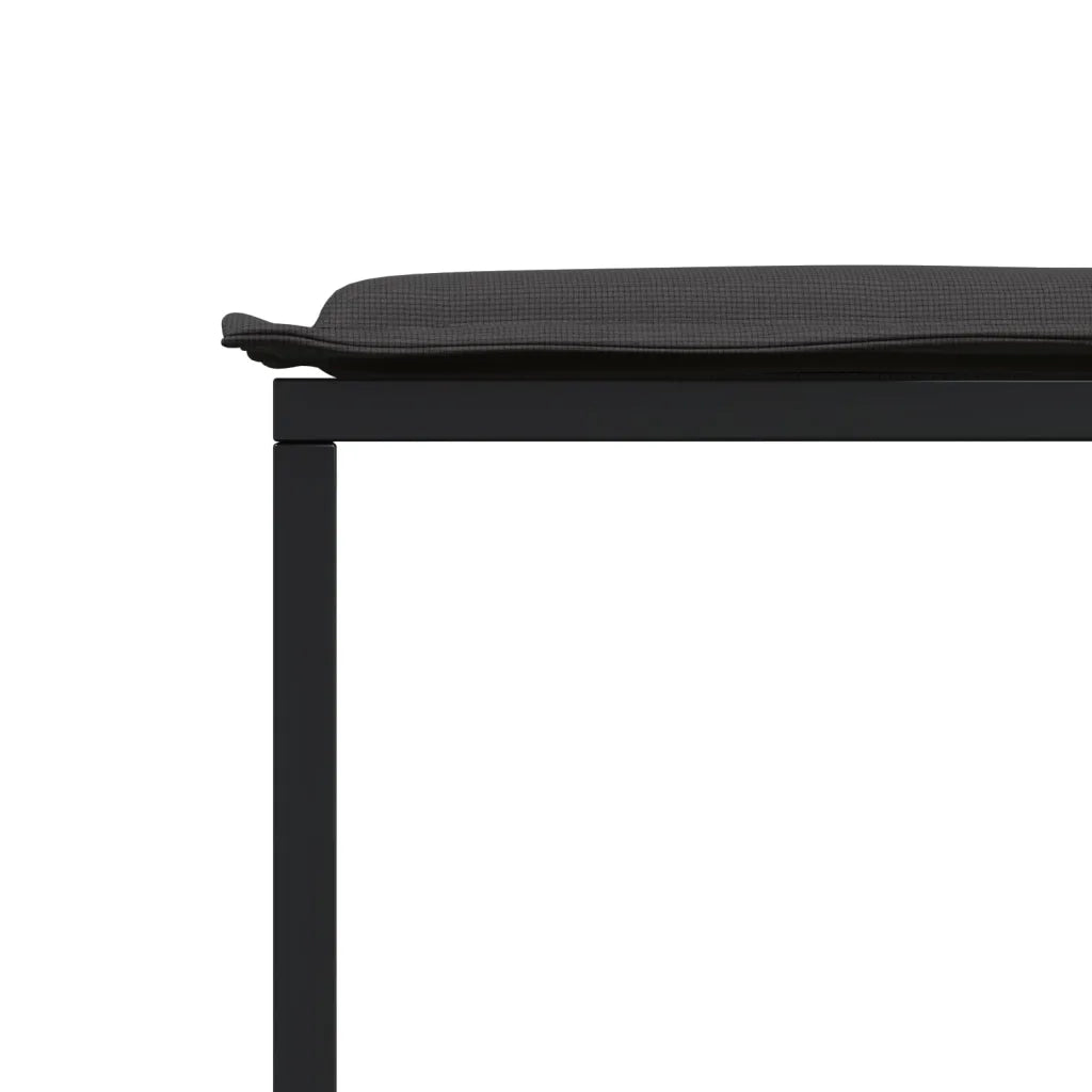 Set da Pranzo da Giardino 13 pz con Cuscini Nero in Textilene 3295085