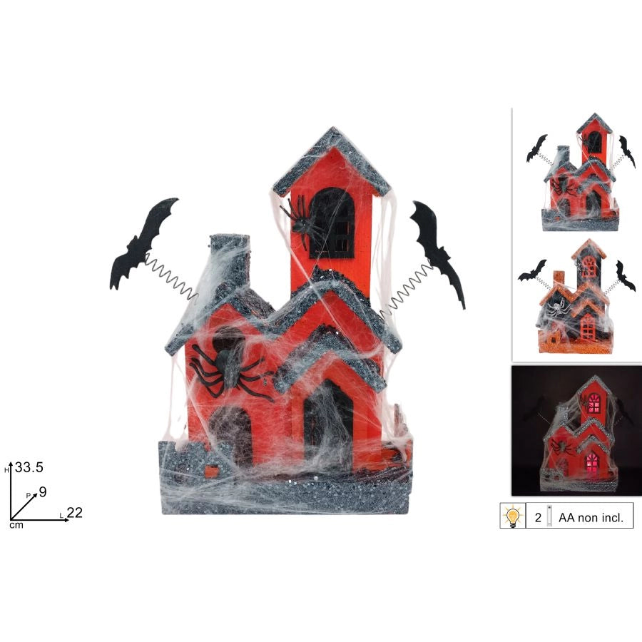 CASETTA HALLOWEEN DI LEGNO CON LUCI  DI DUEESSE