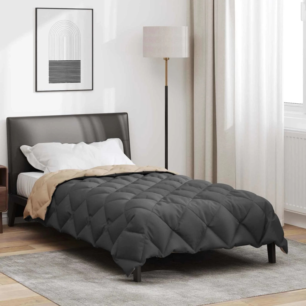 Duvet Invernale Antracite e Talpa 140 x 200 cm Microfibra 42025657