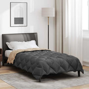 Duvet Invernale Antracite e Talpa 140 x 200 cm Microfibra 42025657
