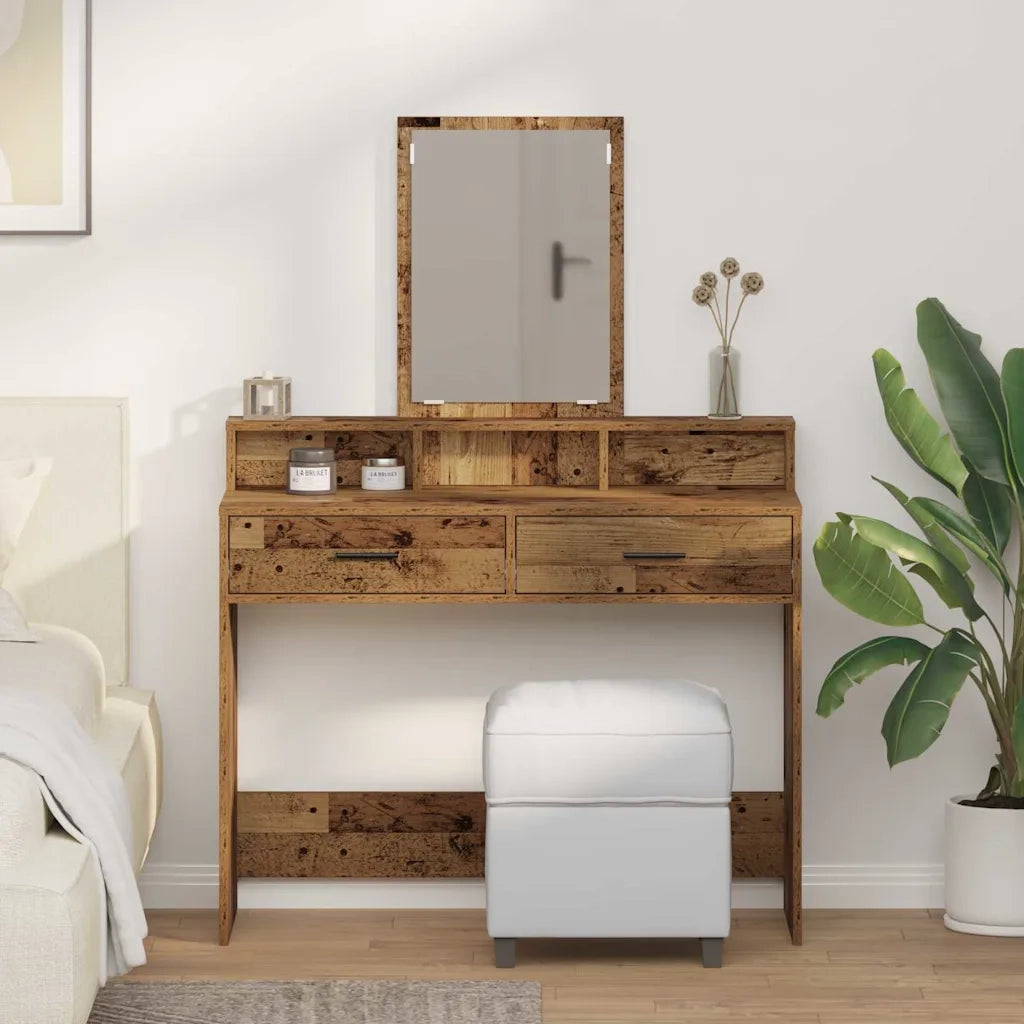 Toeletta | Tavolo da Trucco con cassetto Legno vecchio 100 x 41 x 140 cm