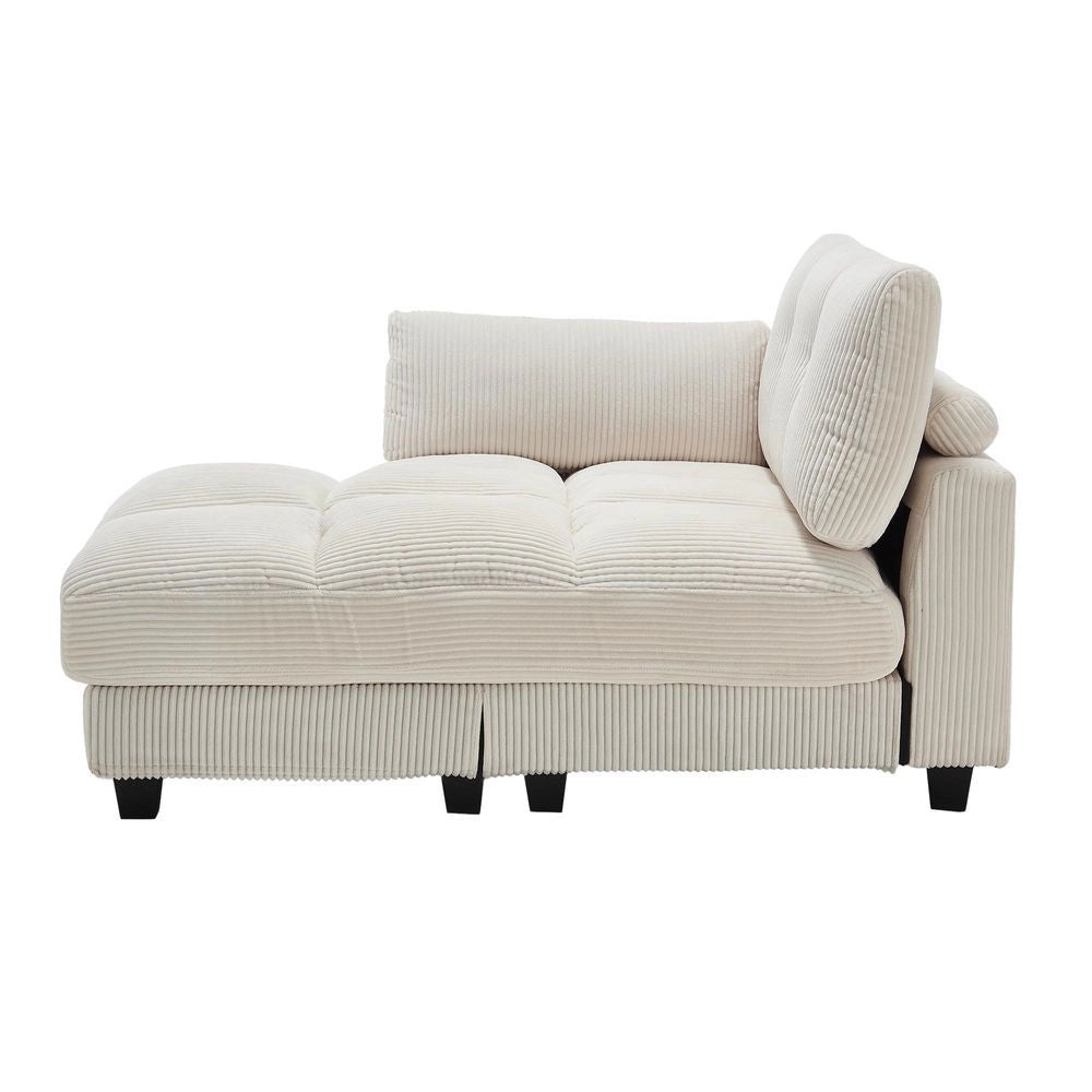 Poltrona palma - Xylo - cuscini rigati con portaoggetti beige