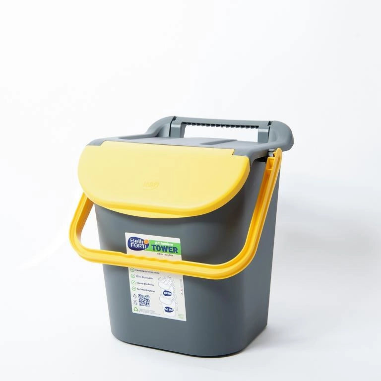 Pattumiera Raccolta Differenziata Tower Bin con Manico Giallo 30 Litri