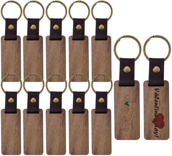 Sleutelhangers in Legno - Decorazione DIY - Set da 12