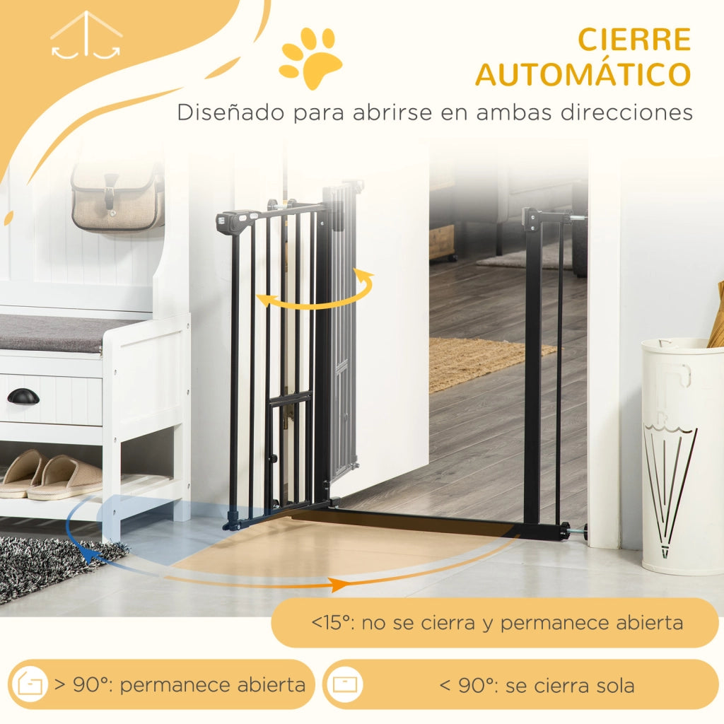 Barriera di sicurezza estensibile con porta ¨C Minimal ¨C 74-80x76.2 cm nero