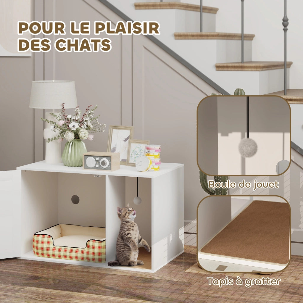 Mobile per gatti con porta ¨C Minimal ¨C 80x50x50 cm bianco