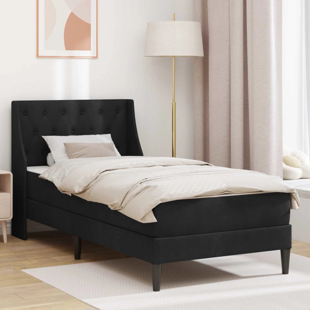 Struttura letto con materasso Nero 80 x 200 cm Velluto 3414763