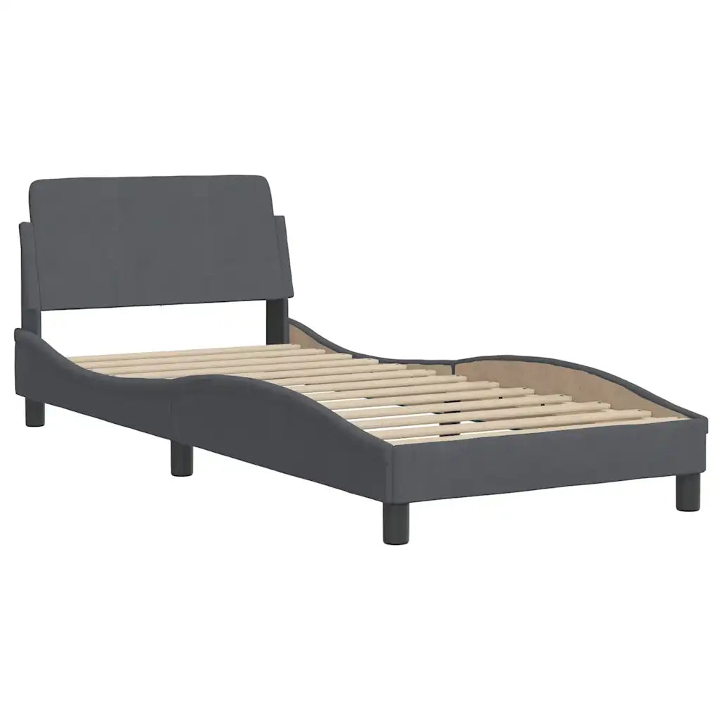 Giroletto-Struttura Letto Dover Grigio Scuro 80x200 cm Velluto