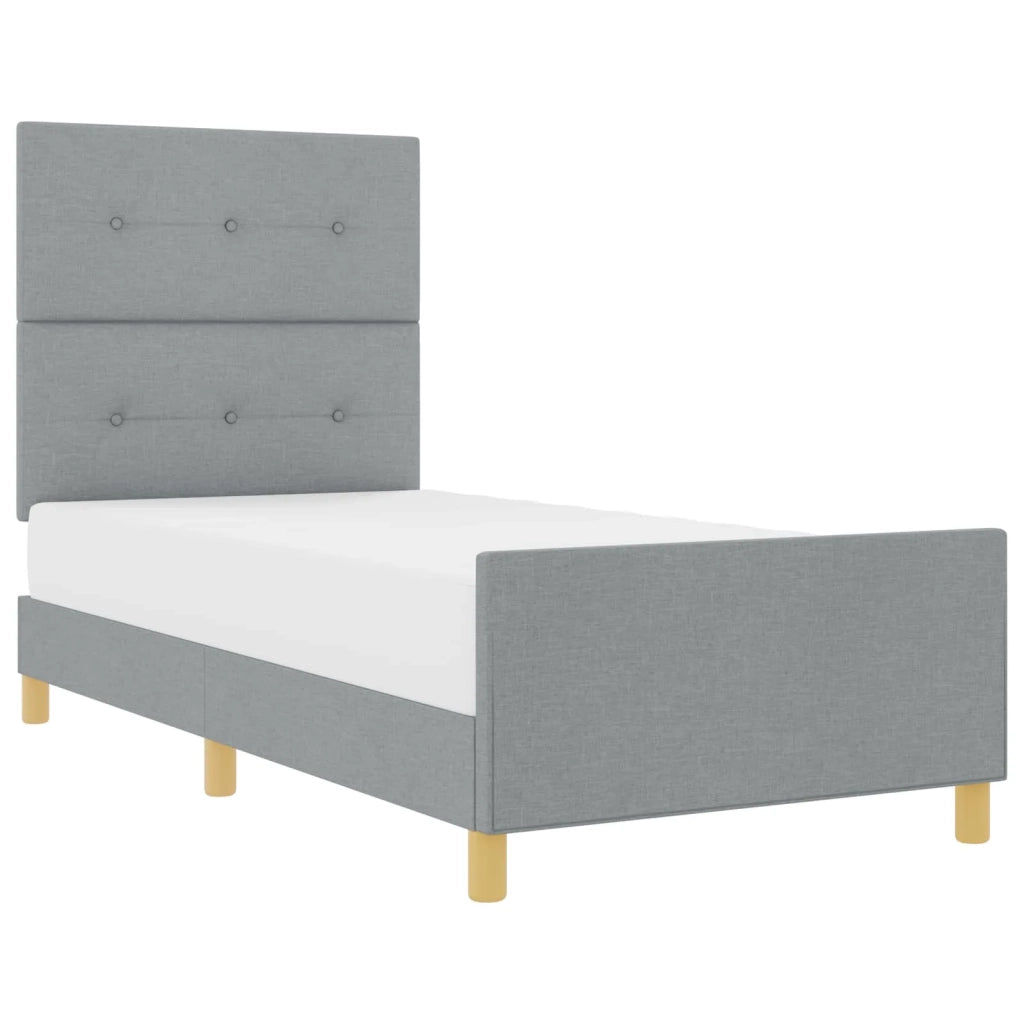 Struttura del letto-Giroletto Grigio chiaro 90 x 200 cm Tessuto 492772