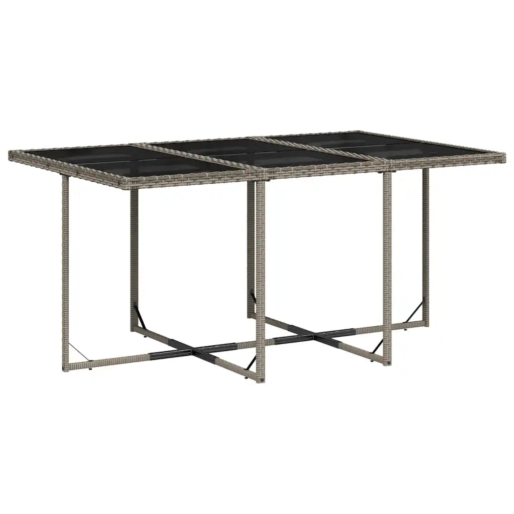 Set da Pranzo da Giardino 11pz con Cuscini in Polyrattan Grigio 3211208
