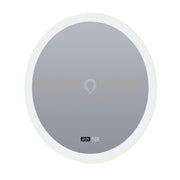 Specchio da bagno rotondo - Orologio digitale, antiappannamento