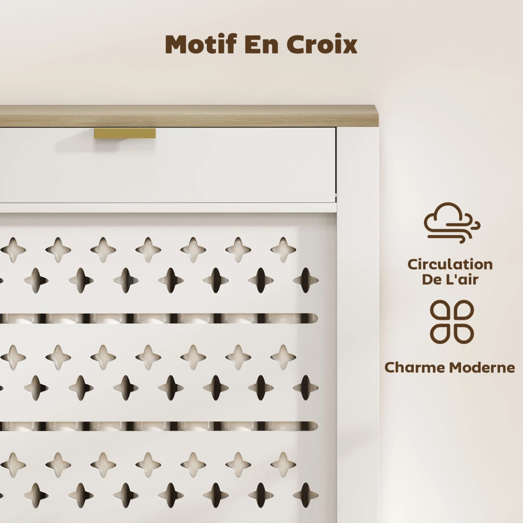 Copriradiatore con mobiletto e ripiano ¨C Minimal ¨C 78x19x95.5 bianco