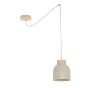 Lampada sospensione KRU beige legno 1xE27 Emibig
