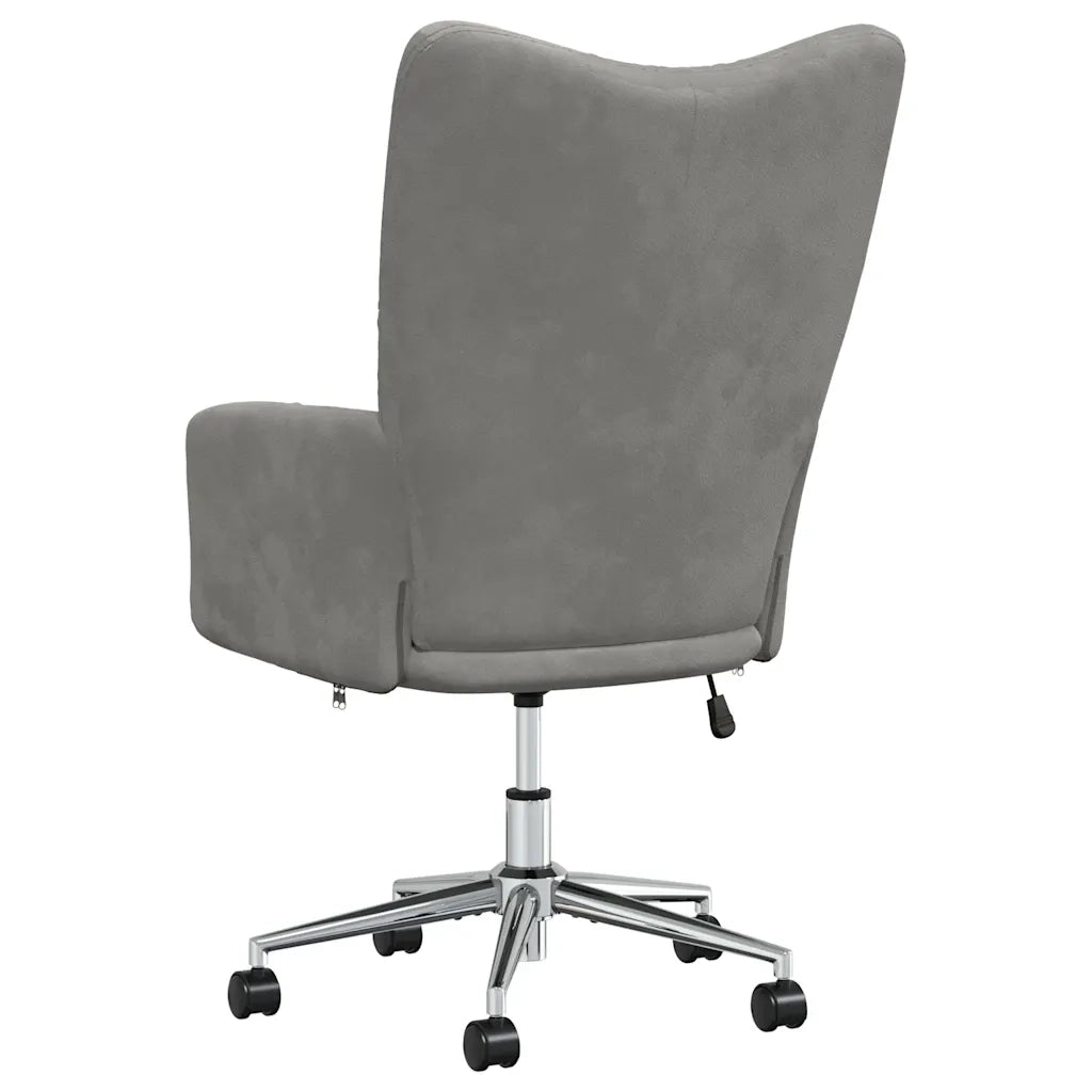 Poltrona | Sedia Relax Grigio Chiaro in Velluto
