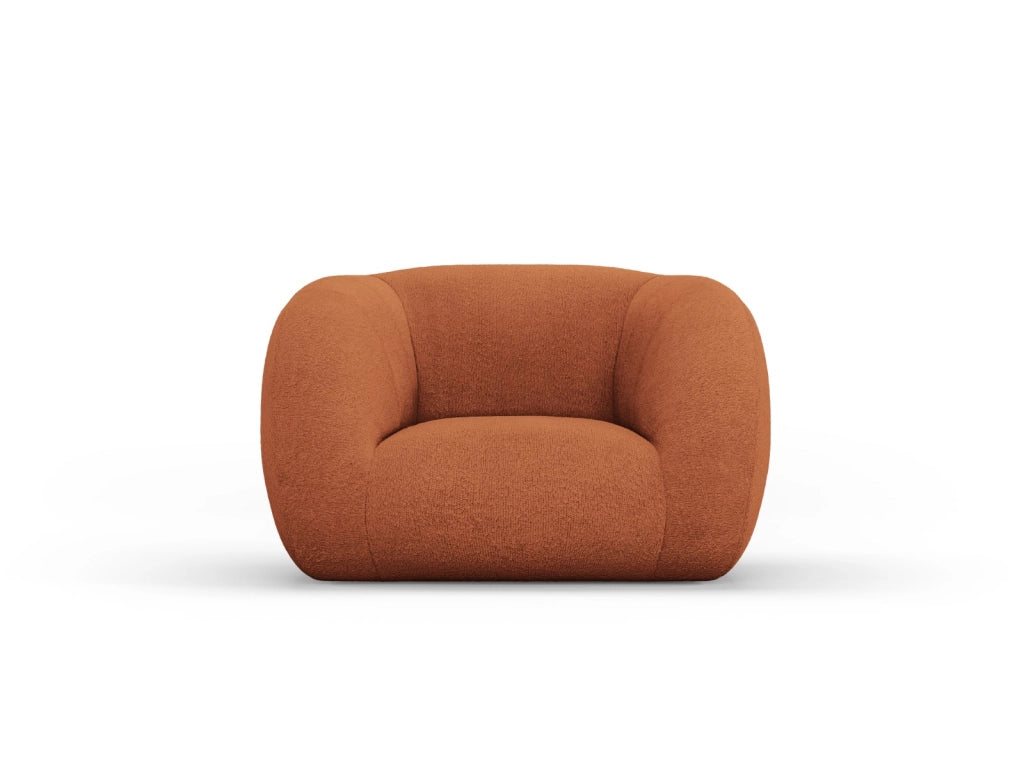 Cosmopolitan Design - Poltrona "Essen" in bouclé marrone 