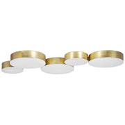 Plafoniera Moderna Illuminazione 5 Luci LED Integrate Metallo Oro