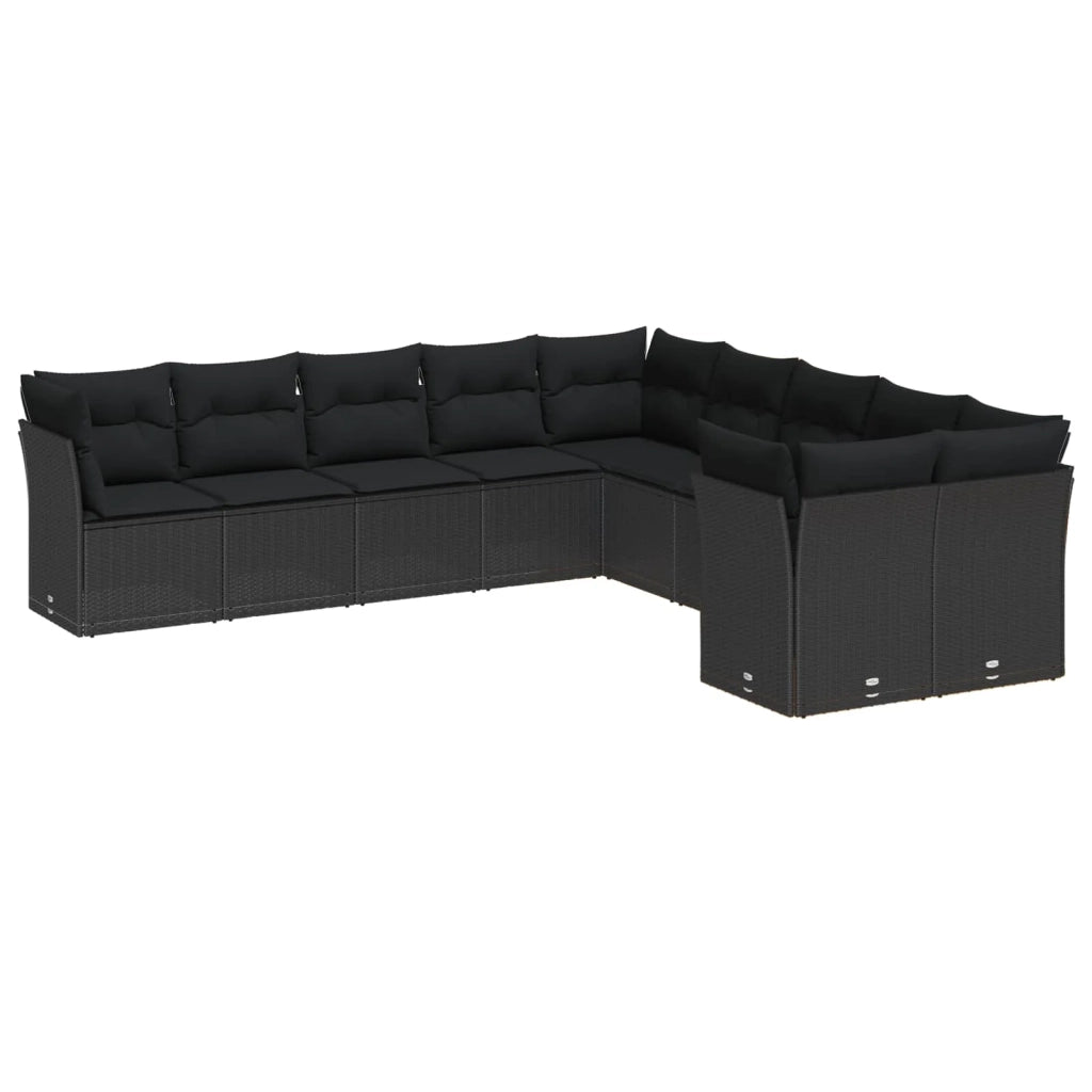 Set Divano da Giardino 13 pcs Nero polyrattan 3361534