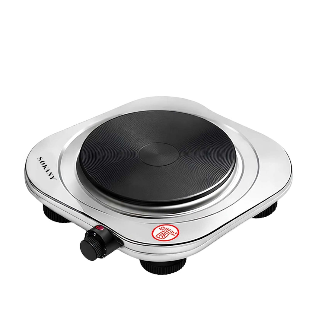 Piastra Elettrica 1500W con 5 Livelli di Potenza per Cucinare Argento Sokany