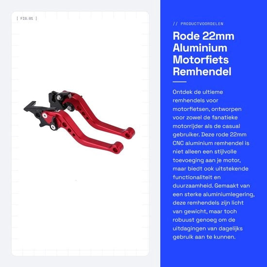Remmenda 22mm in Alluminio - Motori/Cross - Manubrio Universale - Sostenibile - Leggero - Buone Prestazioni di Frenata - Manubrio di Frenata