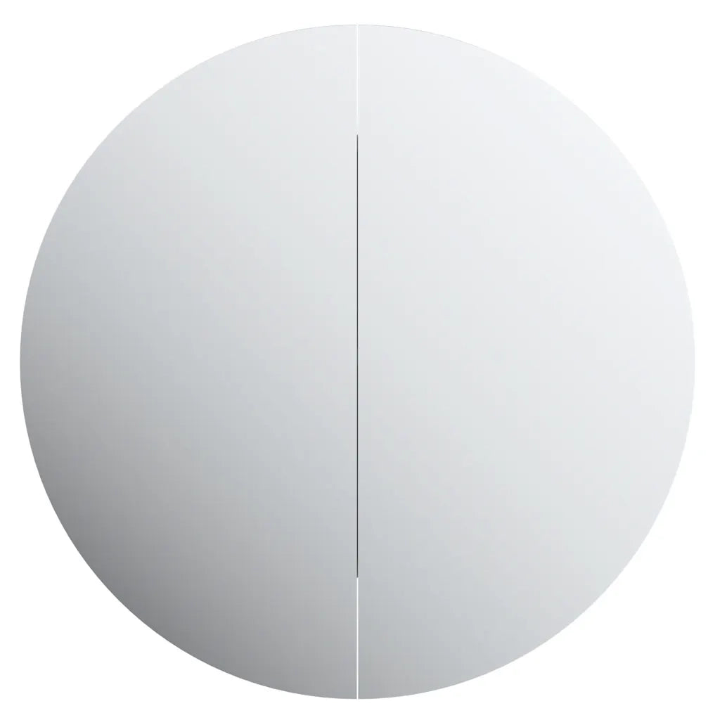 Armadio da Bagno con Specchio Rotondo e LED-Mobile bagno con specchio Nero 54x54x17,5 cm