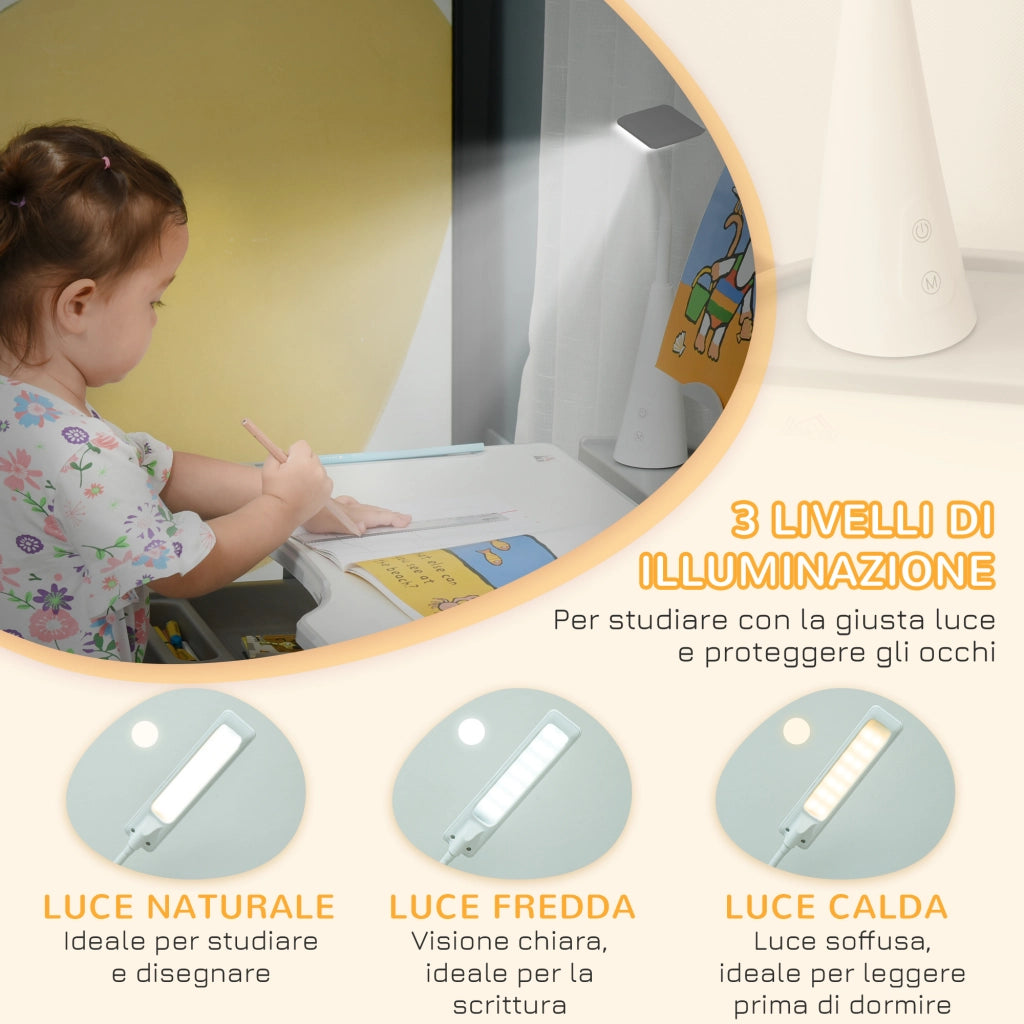 Sedia e Scrivania Regolabile per Bambini ¨C zephmum ¨C Grigio