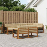 Set di divani da esterno 8 pz Naturale e Beige 3382646