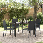 Set da Pranzo per Giardino 5 pcs Nero